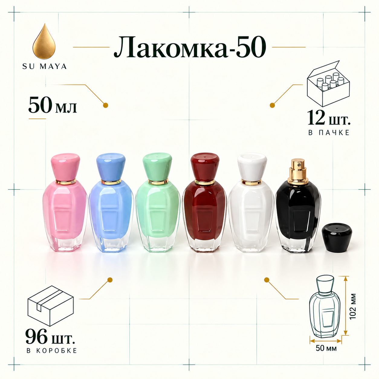 Техническая карточка флакона Лакомка-50