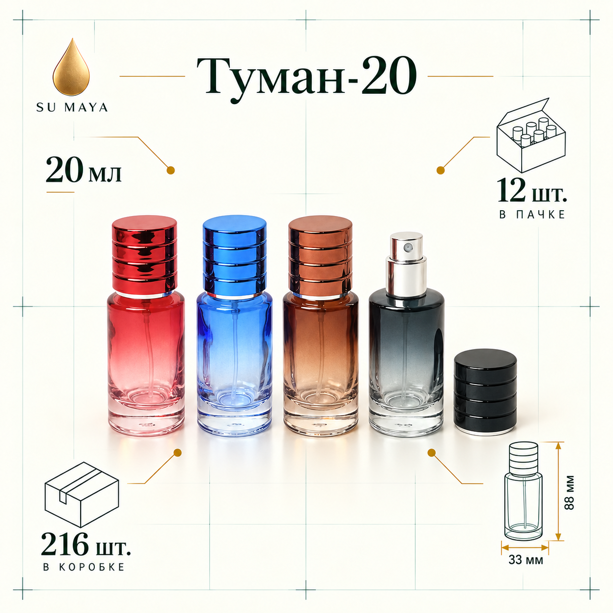 Техническая карточка флакона Туман-20