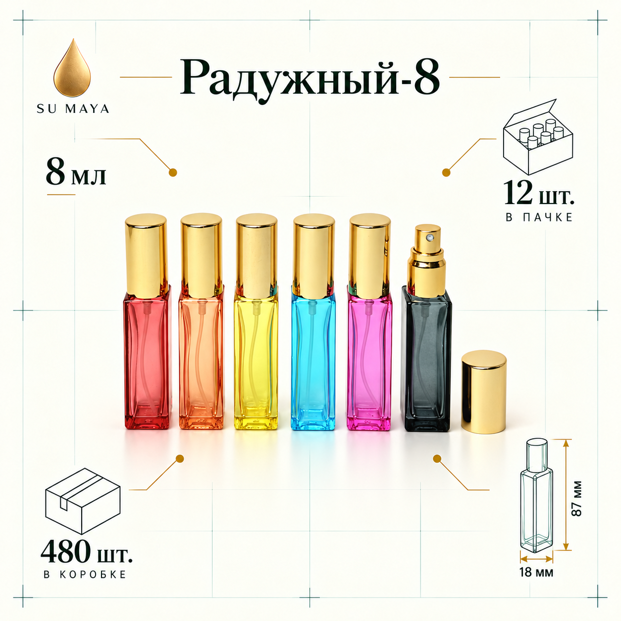 Техническая карточка флакона Радужный-8