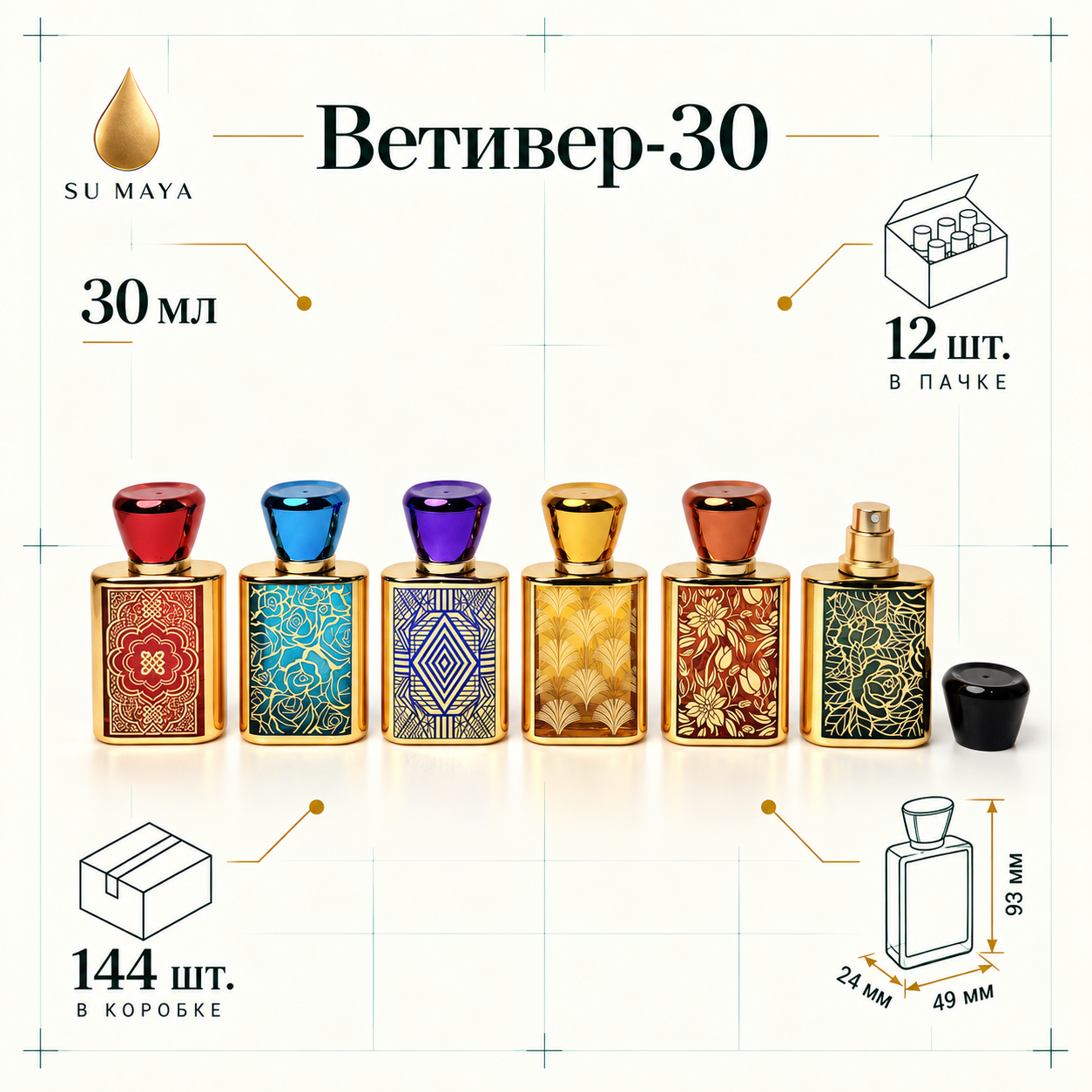 Техническая карточка флакона Ветивер-30