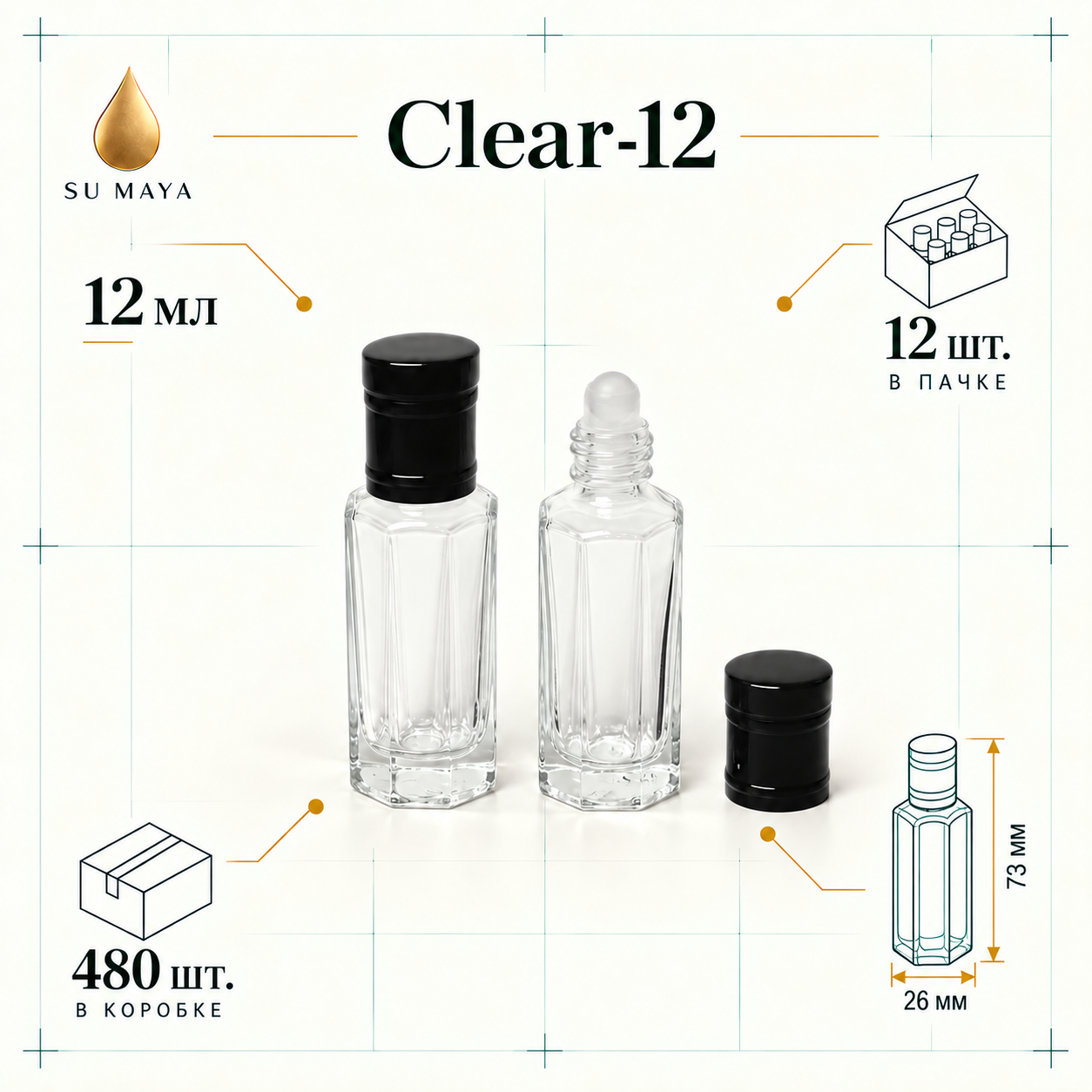 Техническая карточка флакона Clear-12