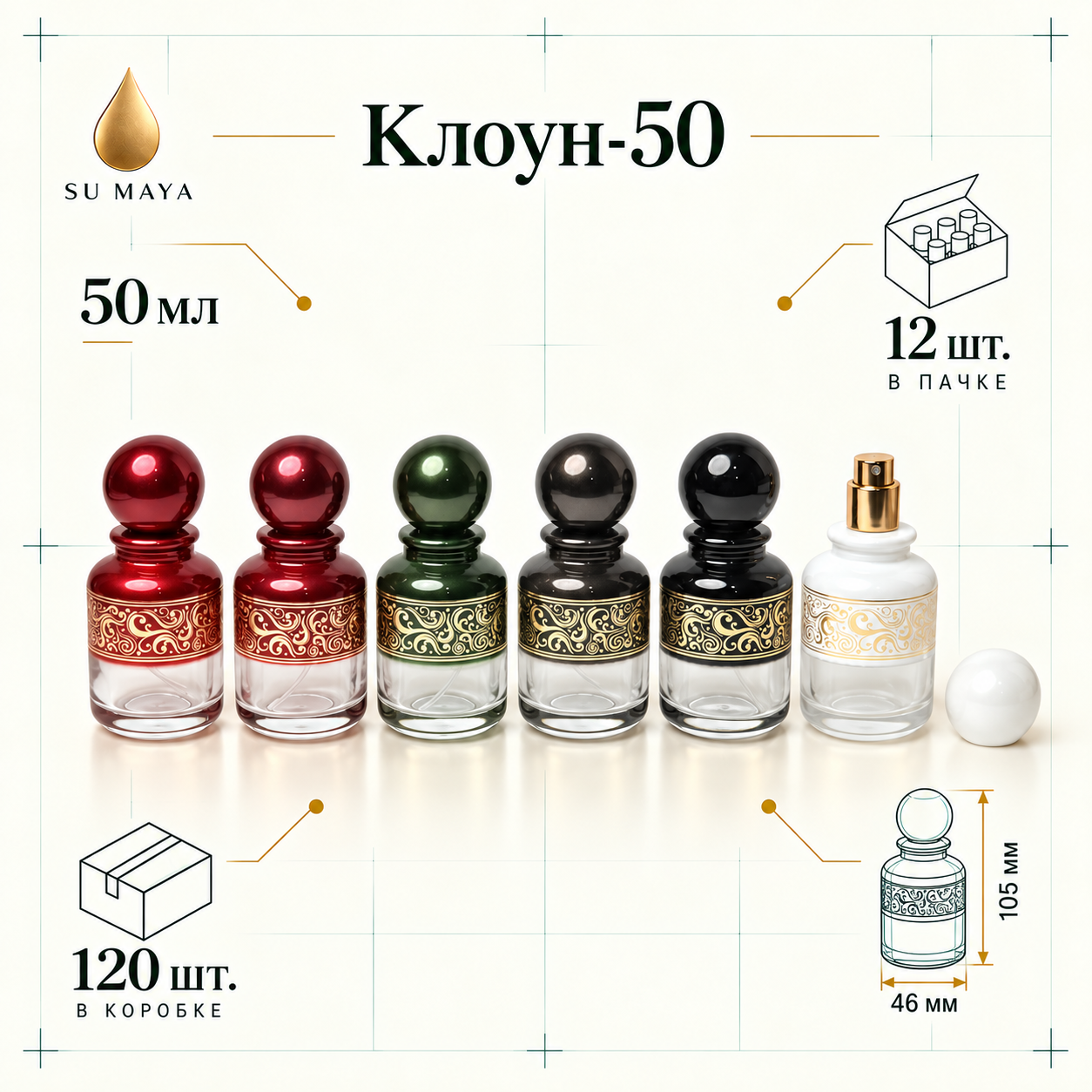 Техническая карточка флакона Клоун-50