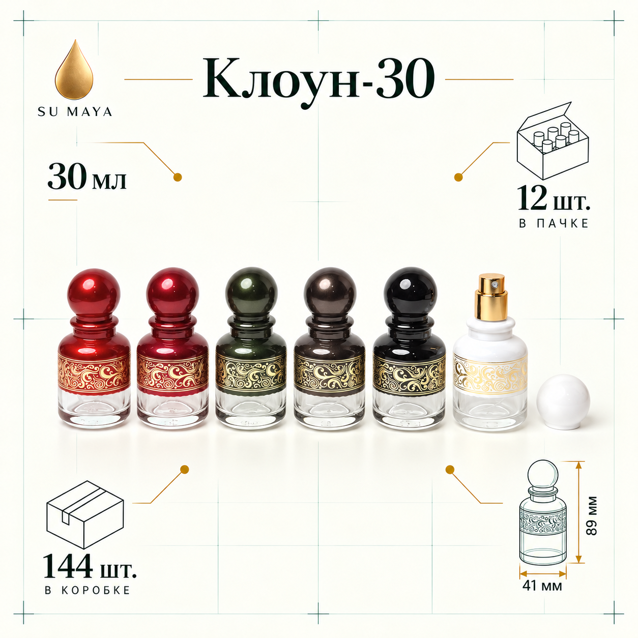 Техническая карточка флакона Клоун-30