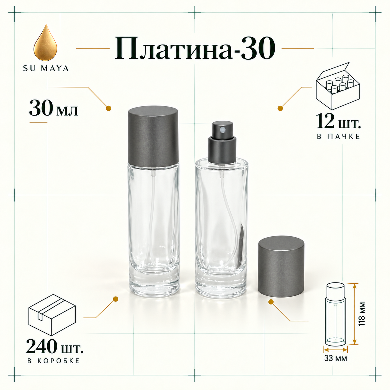 Техническая карточка флакона Платина-30