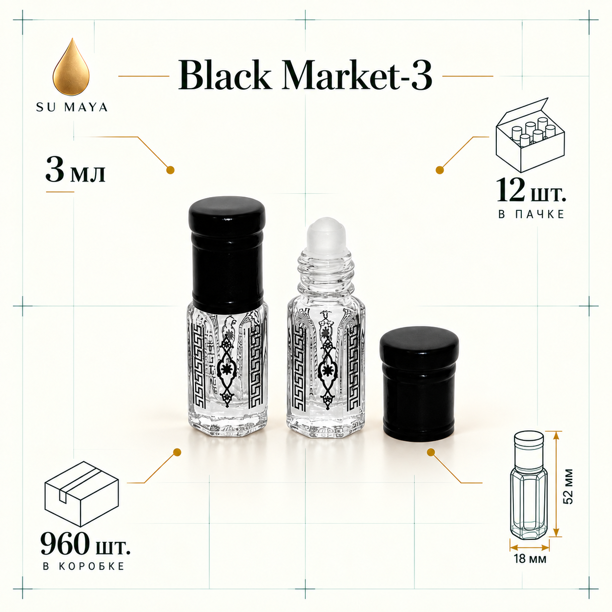 Техническая карточка флакона Black Market-3