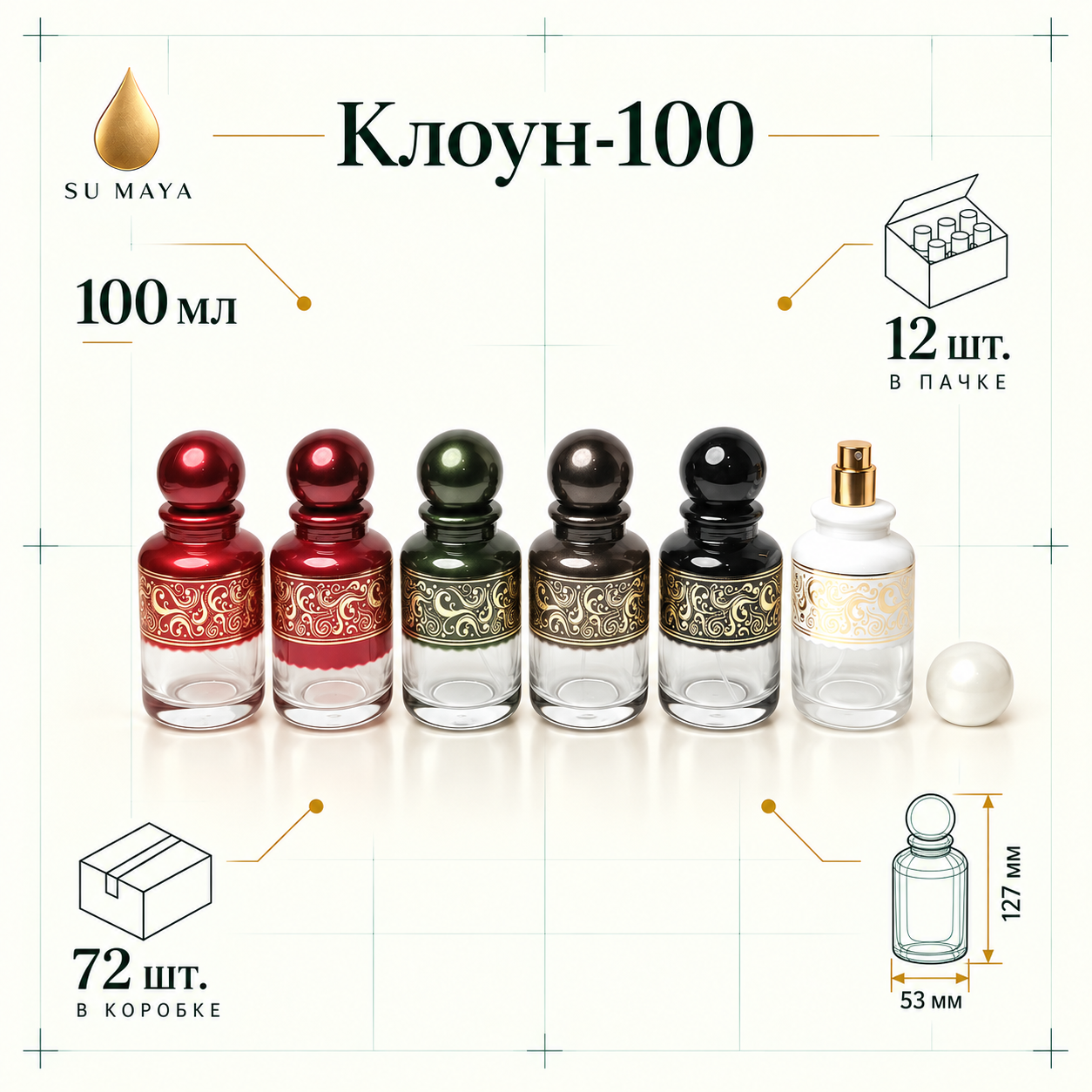 Техническая карточка флакона Клоун-100