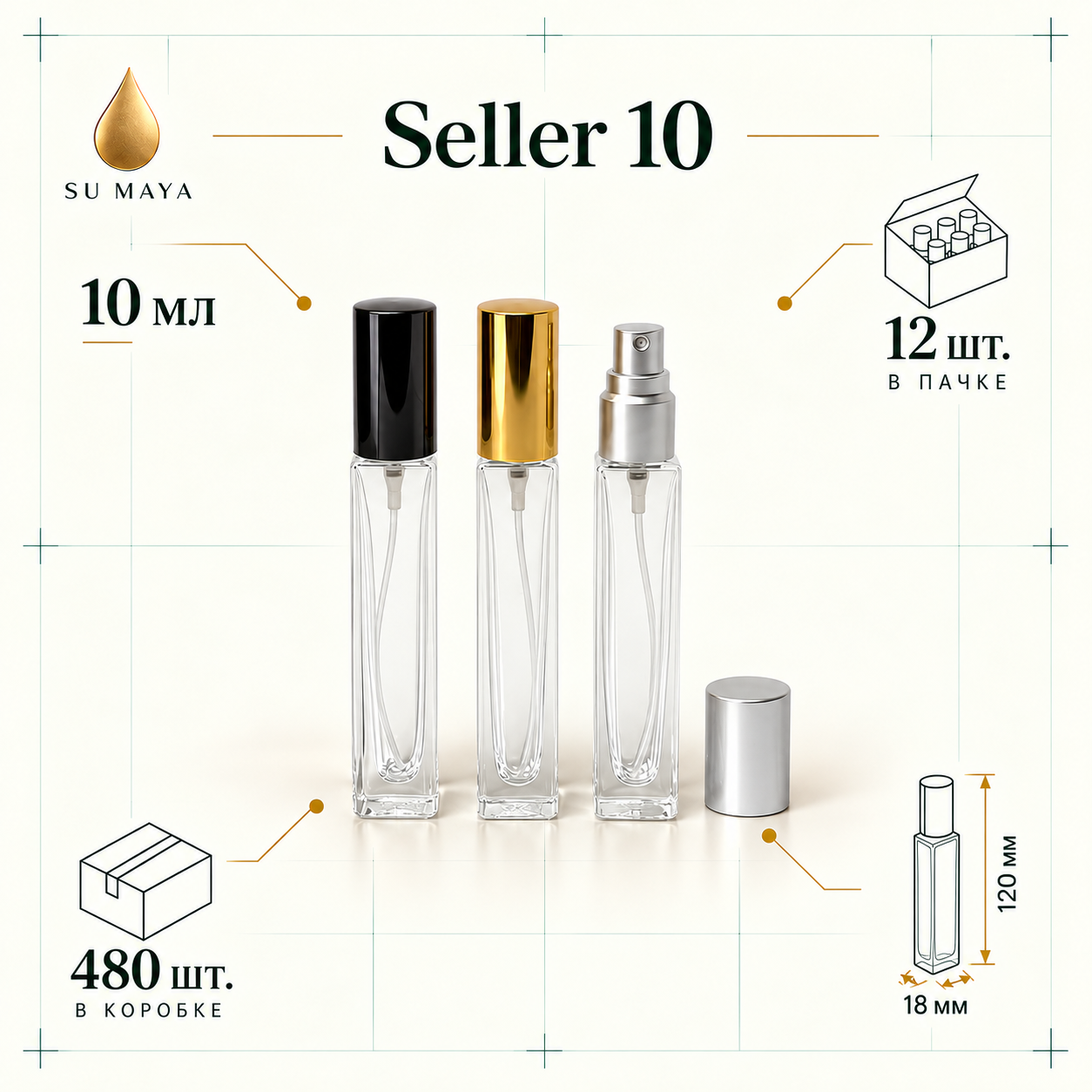 Техническая карточка флакона Seller 10