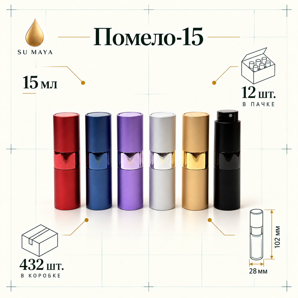 Техническая карточка флакона Помело-15